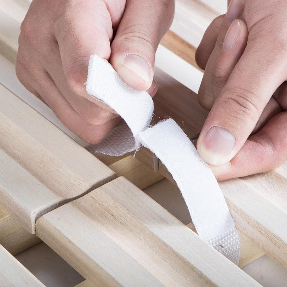 【新品】ゼミダブル 折りたたみすのこベッド 天然桐 二つ折り コンパクト