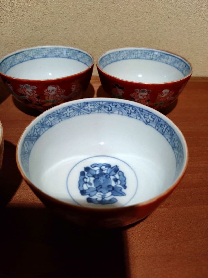 阿蘭陀人  五艚船 紋 猪口  南蛮人