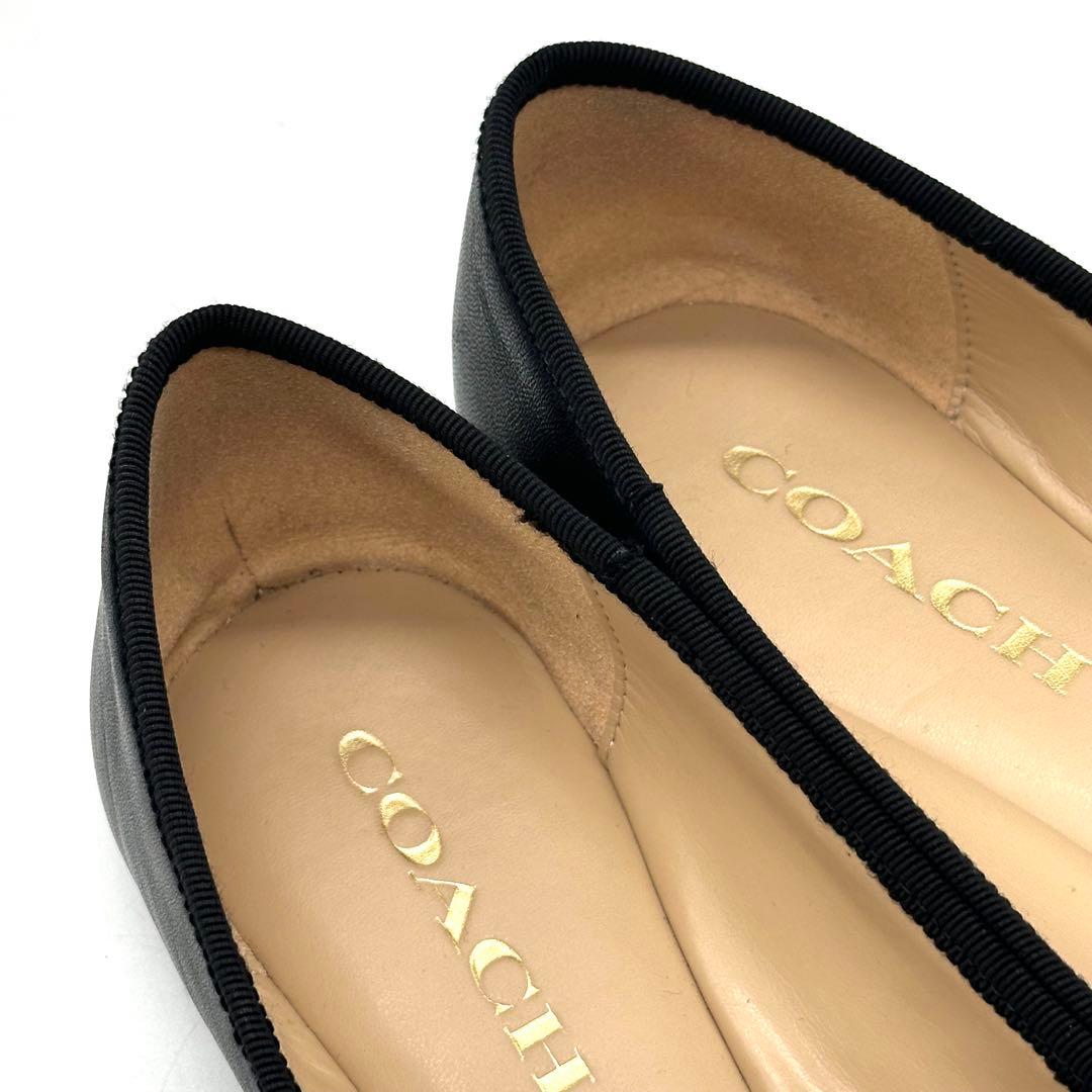 【美品】コーチ アリーナバレエ バレエシューズ レザー ブラック 24cm