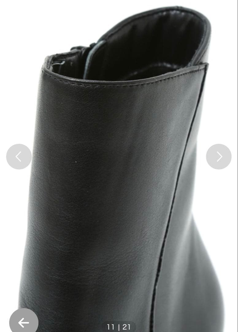 新品未使用本革レザー ショートブーツ 黒　23cm 定価¥28600