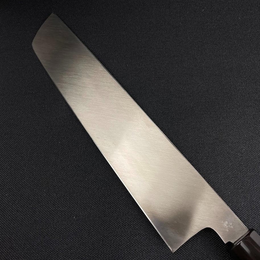 ほぼ未使用●丸越産業 鱧切り包丁● 本焼き 鏡面仕上げ 黒檀柄 白木鞘 合金鋼