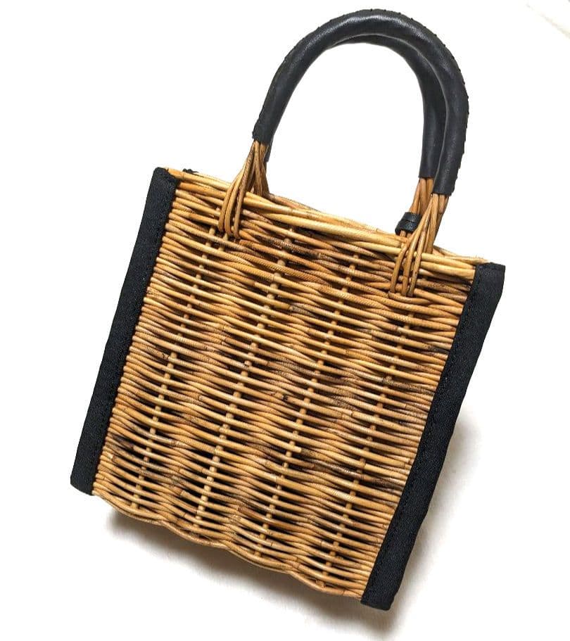 odds　かごバッグ　ラタン　　ミニバッグ　 オッズ　ラタンバッグ　レザー