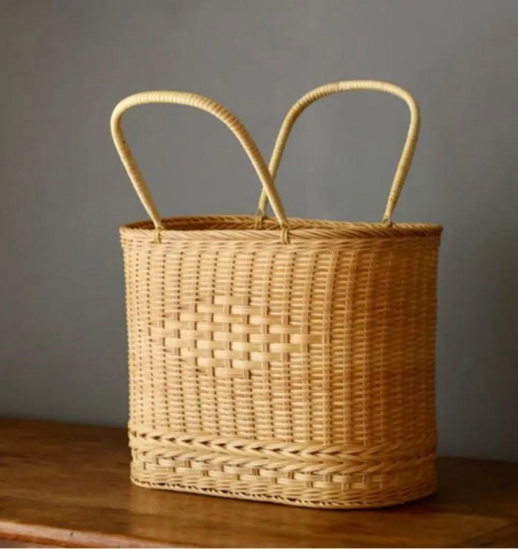 松野屋　籐の手提げ　かご
