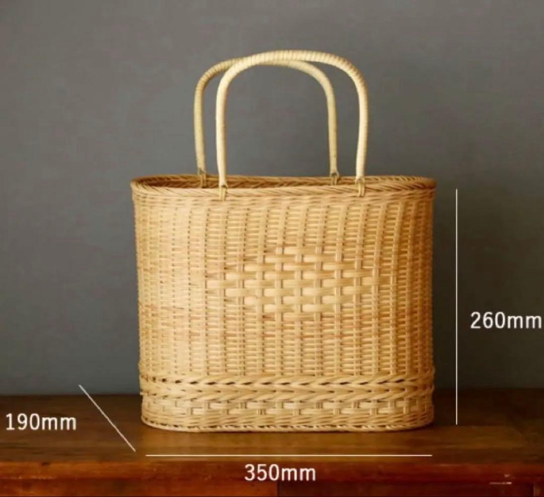 松野屋　籐の手提げ　かご