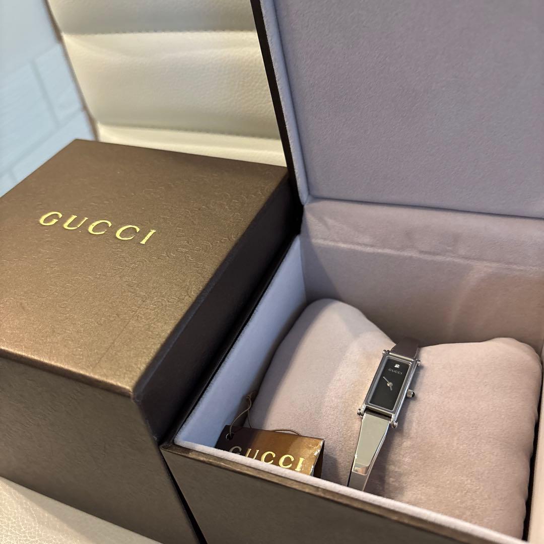 ★GUCCI時計★1500L 1Pダイヤ 新品電池 稼働品