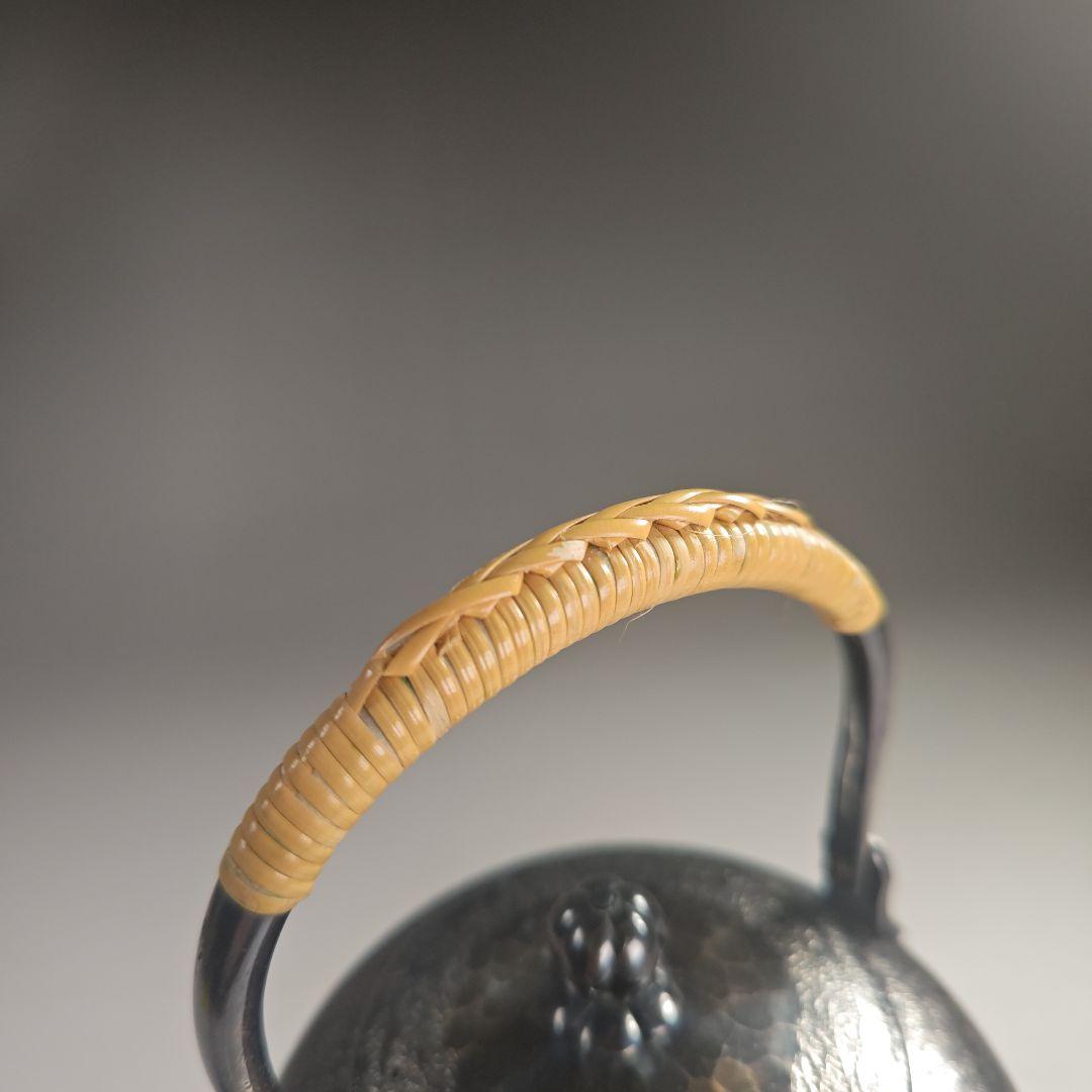 ウ302 急須『秀峯堂造　燻銀　いぶし銀　ひしぎ形　水注　薬缶』茶道具　銅製