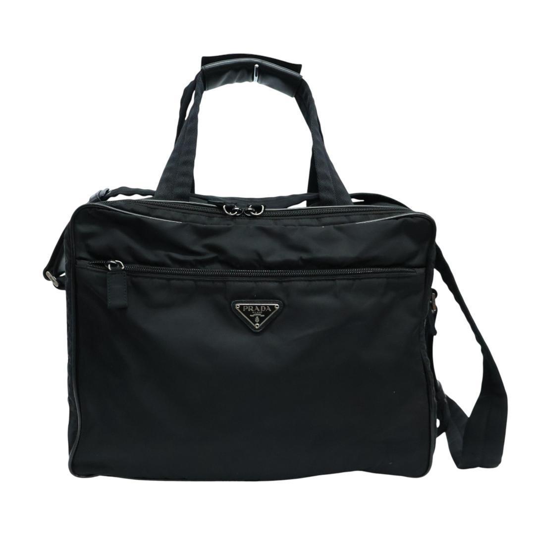 美品 PRADA プラダ 2way ビジネスバッグ 三角ロゴ 白タグ V361