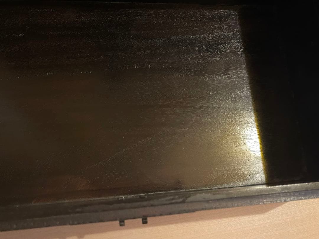 鑲箱擺件 高級感のある黒い木製の置物箱