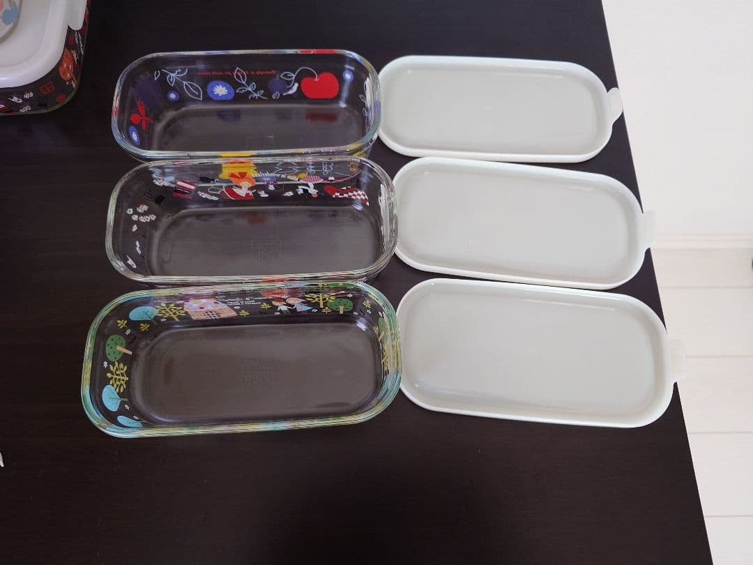 iwaki 耐熱ガラス保存容器　シンジカトウ　5点セット　パック&レンジ