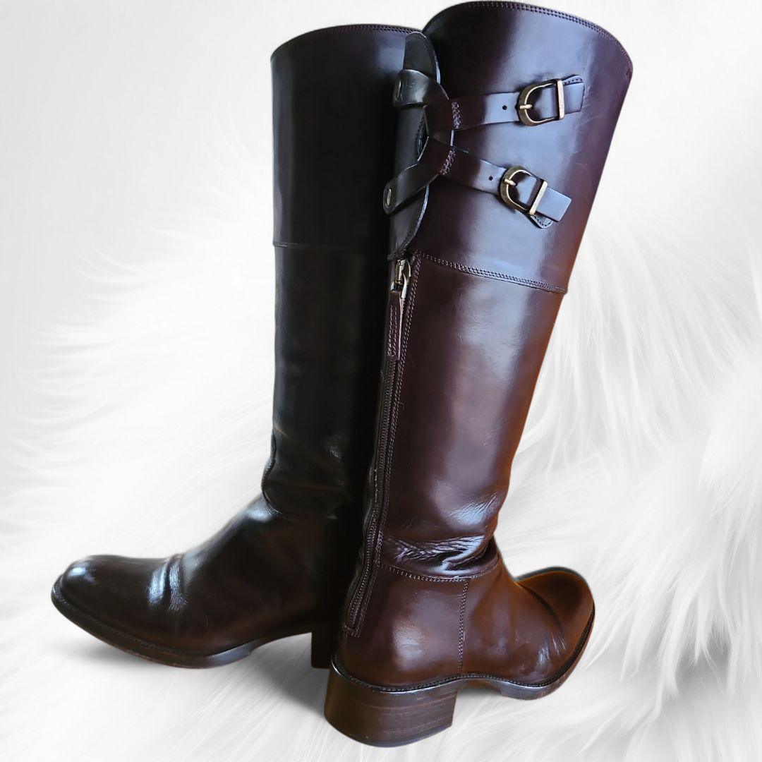 SARTOREサルトル ロングブーツ ジョッキーダークブラウン 351/2 箱付