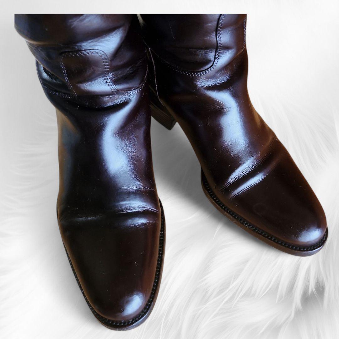 SARTOREサルトル ロングブーツ ジョッキーダークブラウン 351/2 箱付