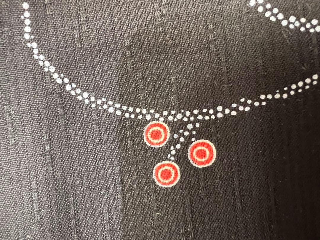 黒地　燕柄綿100%浴衣・帯・下駄セット