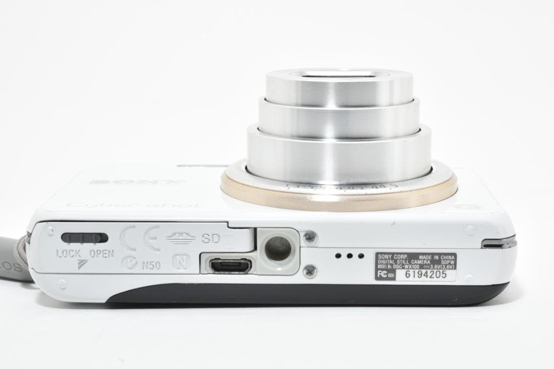 良品)Sony CyberShot　DSC-WX100ホワイト　デジカメ#695