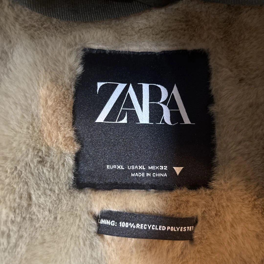 オリーブ色 フード付きモッズコート