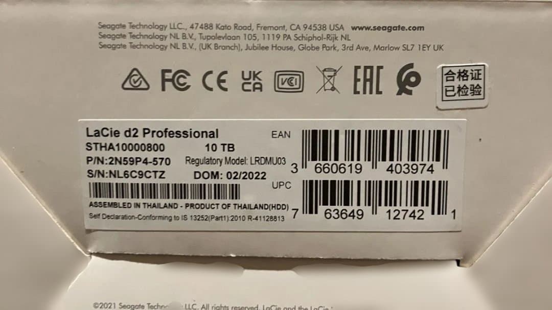 未開封未使用　LACIE d2 professional 10TB