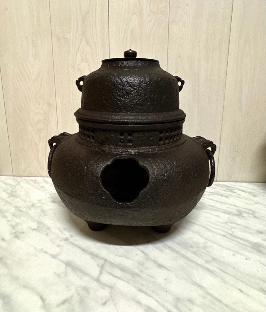 ［茶道具 鉄製 風炉茶釜］送料無料！