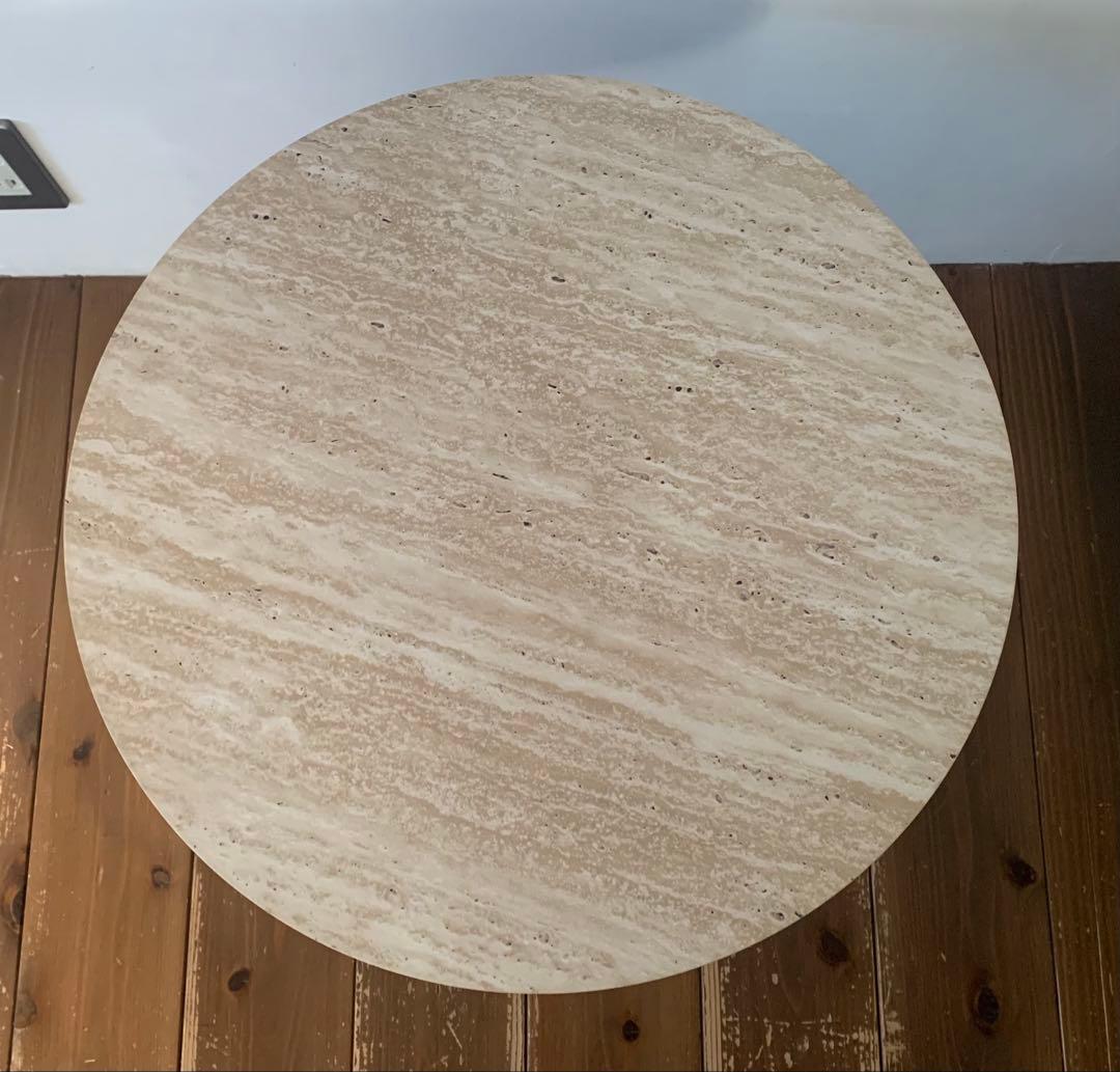 LOWYA トラバーチン柄ネストテーブル リビングテーブル（小）