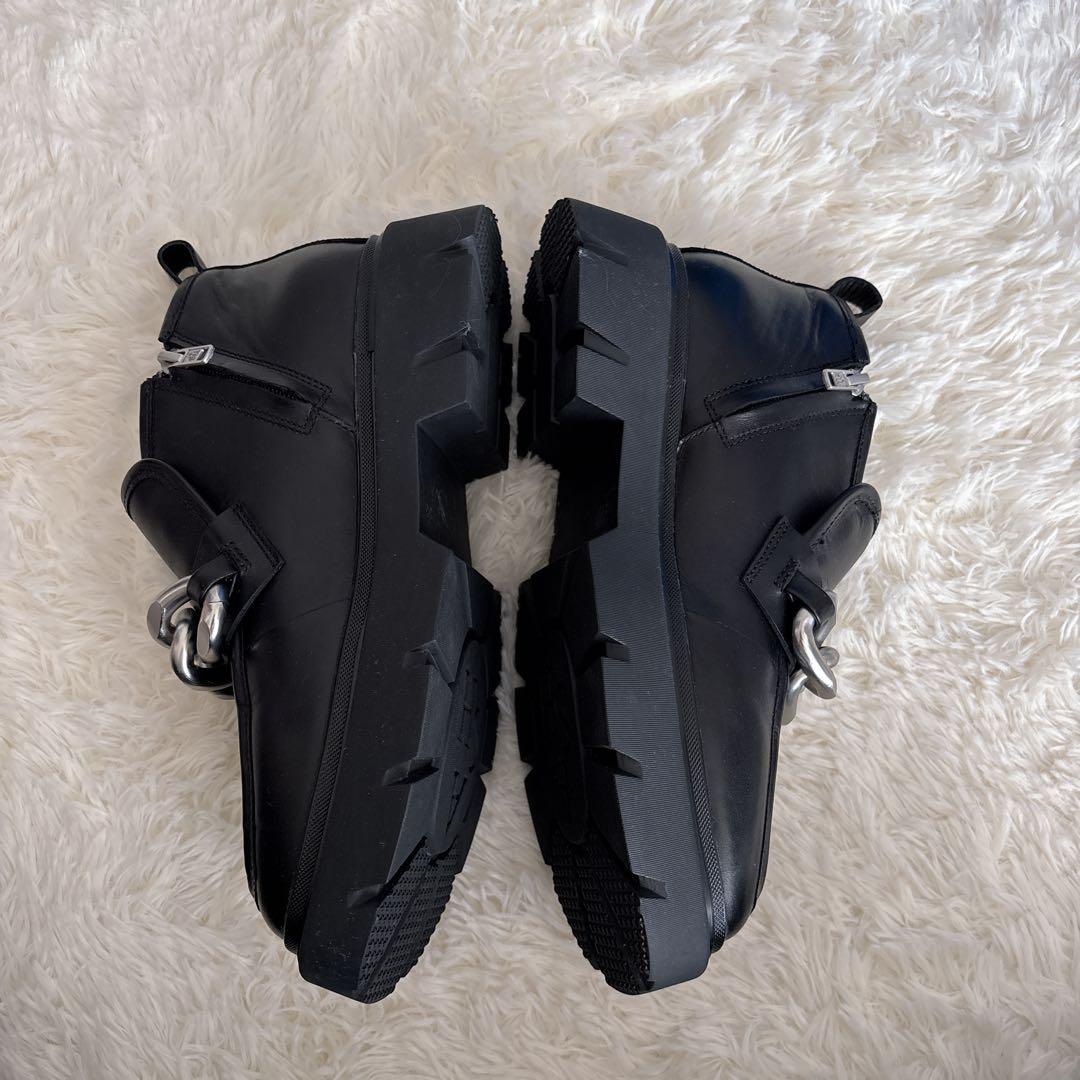 ASH 厚底 トラックソール サイドファスナーチェーン ショートブーツ