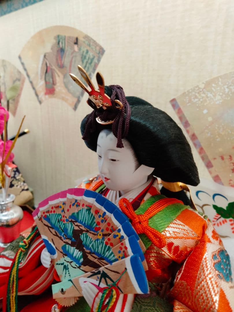 雛人形　久月　ガラスケース入　元箱有　煙草ペット無