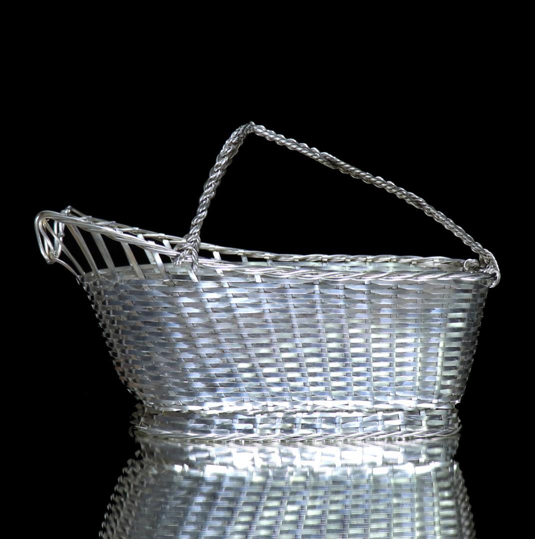 ヴィンテージ クリストフル ワインボトルバスケット 高級シルバーコーティング