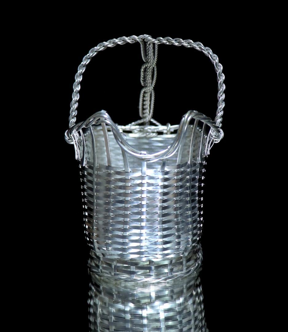 ヴィンテージ クリストフル ワインボトルバスケット 高級シルバーコーティング