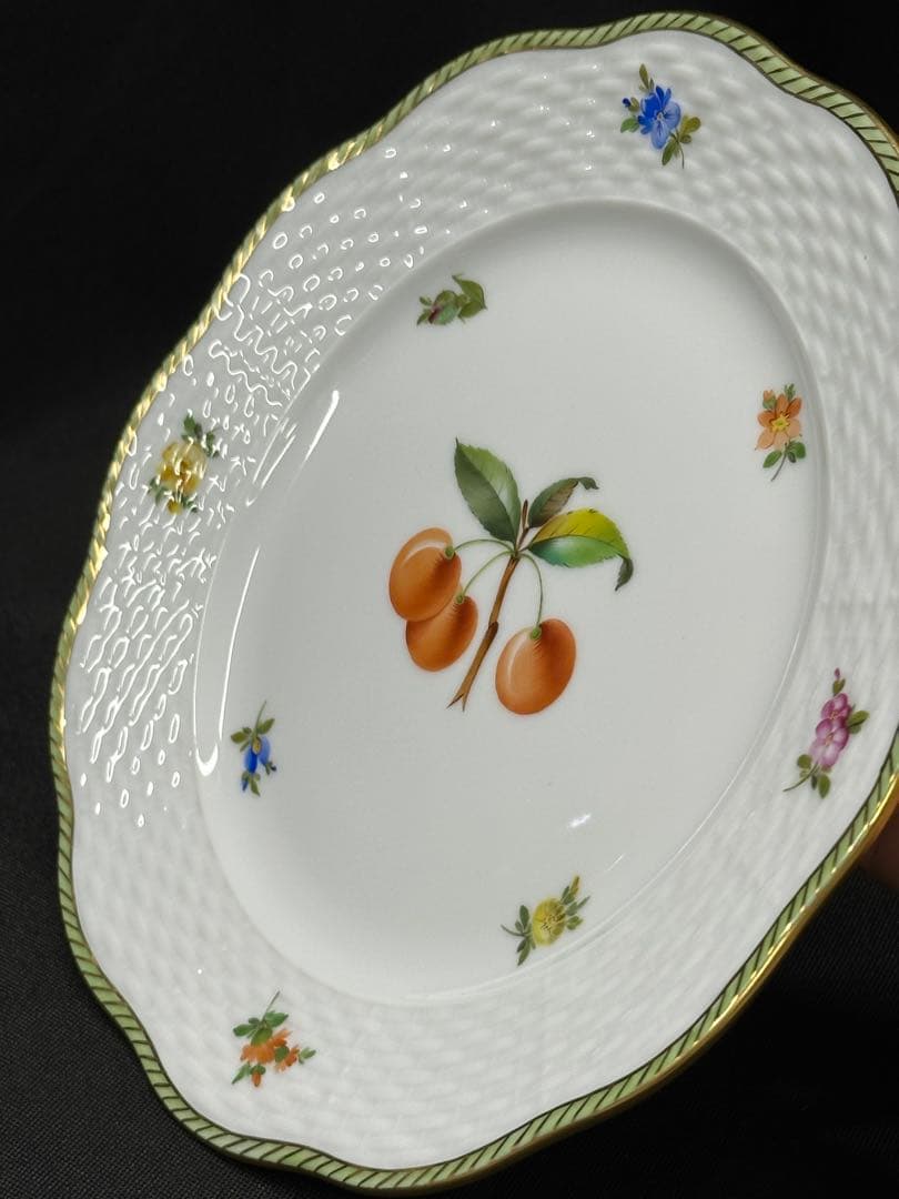 ①【美品】HEREND ヘレンド　エスキース　チェリー　カップ　プレート