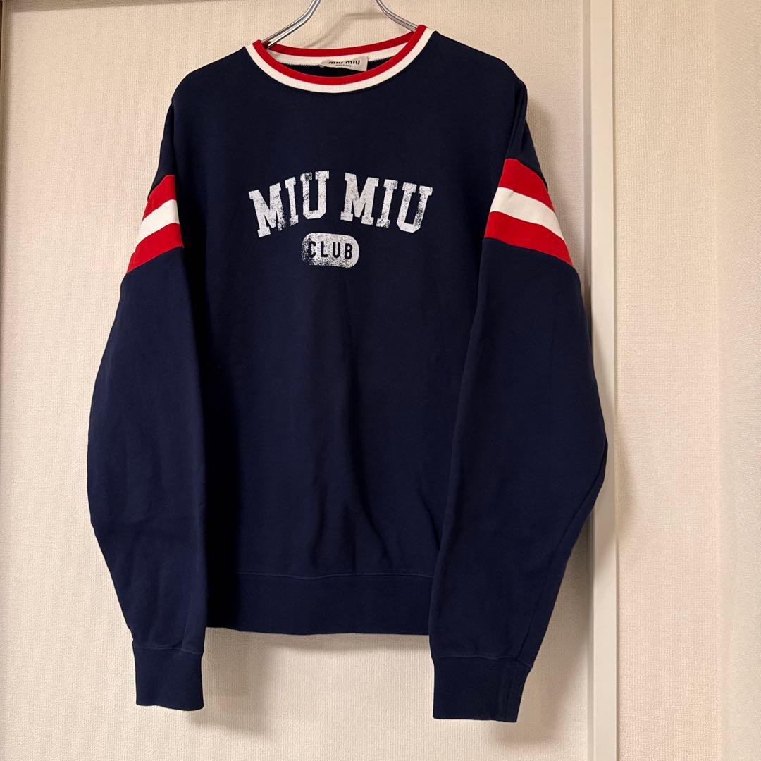 希少★Miu Miu Club 2017 プレフォール ロゴスウェット ネイビー