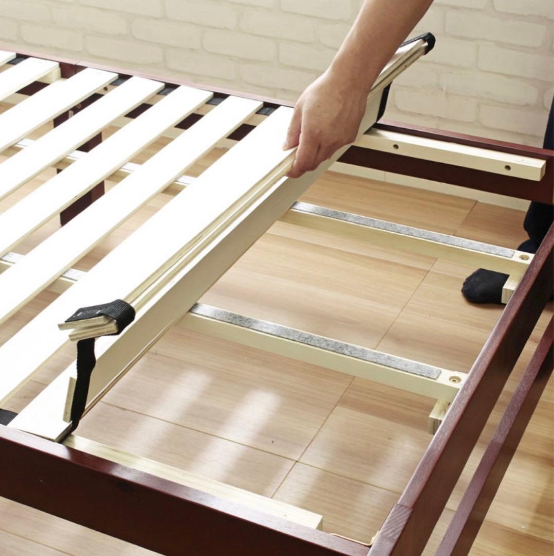 ベッドフレーム シングル ホワイト約198×98×60.5 cm