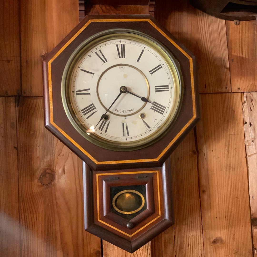 柱時計　掛け時計　ゼンマイ式ボンボン時計　手巻き式 SETH THOMAS