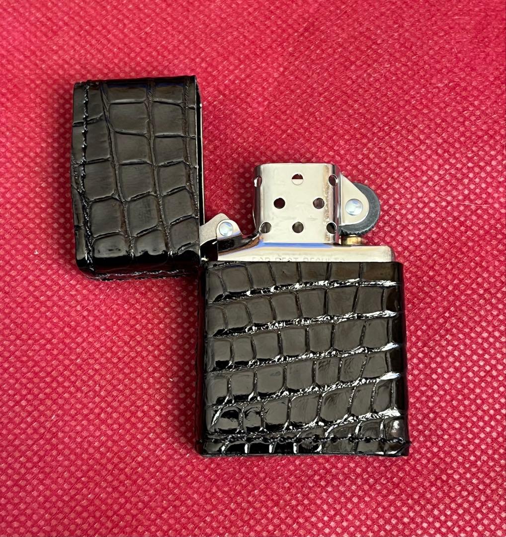 ラスト１個半額！ZIPPO 本革クロコダイル ブラック 未使用