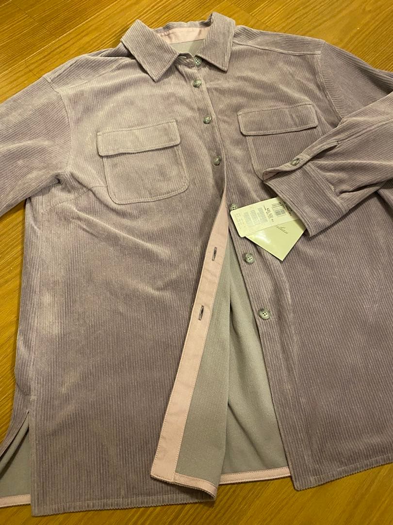 レリアン　コーデュロイ　シャツ　パープル