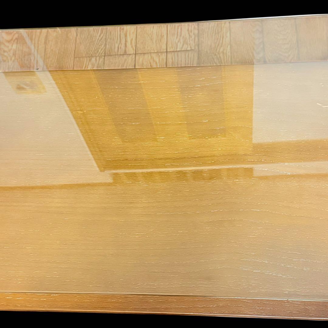 モダン 曲げ木センターローテーブル　ガラス天板