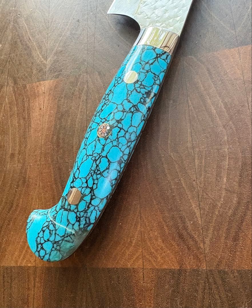 黒崎優　閃光　鋭　sg2 切付　牛刀 210mm ターコイズ　洋包丁　越前