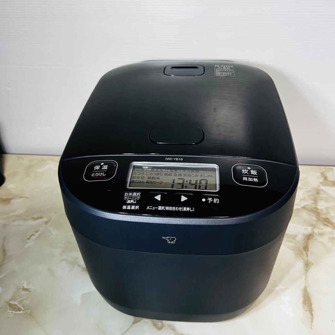 【美品】象印 1升炊き 圧力IH炊飯ジャー炊飯器 NW-YB18-BZ 25年製