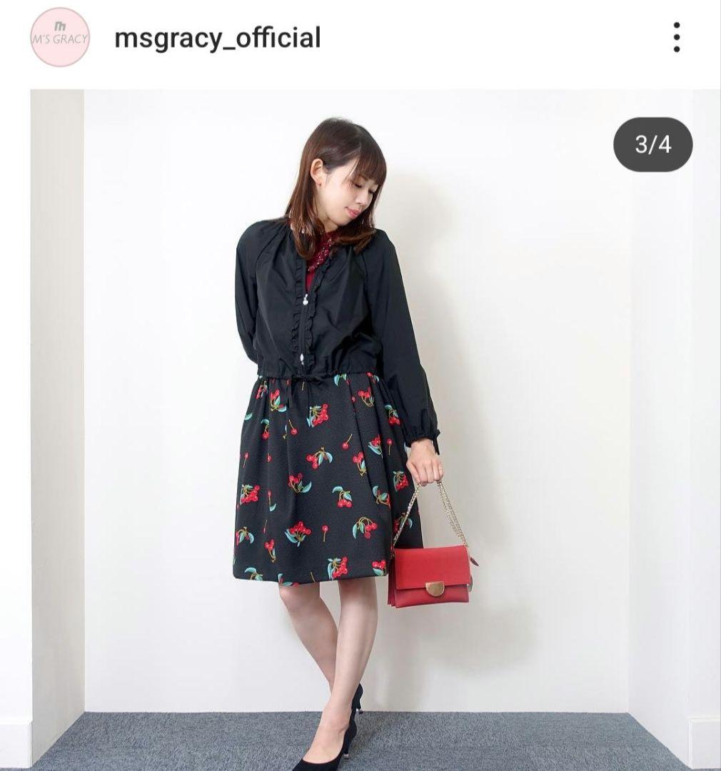 【新品】エムズグレイシー チェリー柄ワンピース 希少36サイズ