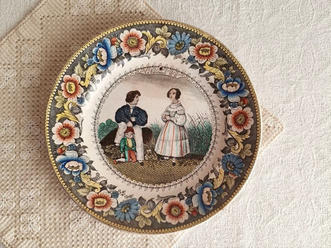 【プップさま】antique ❀ 美しい転写の アンティーク プレート