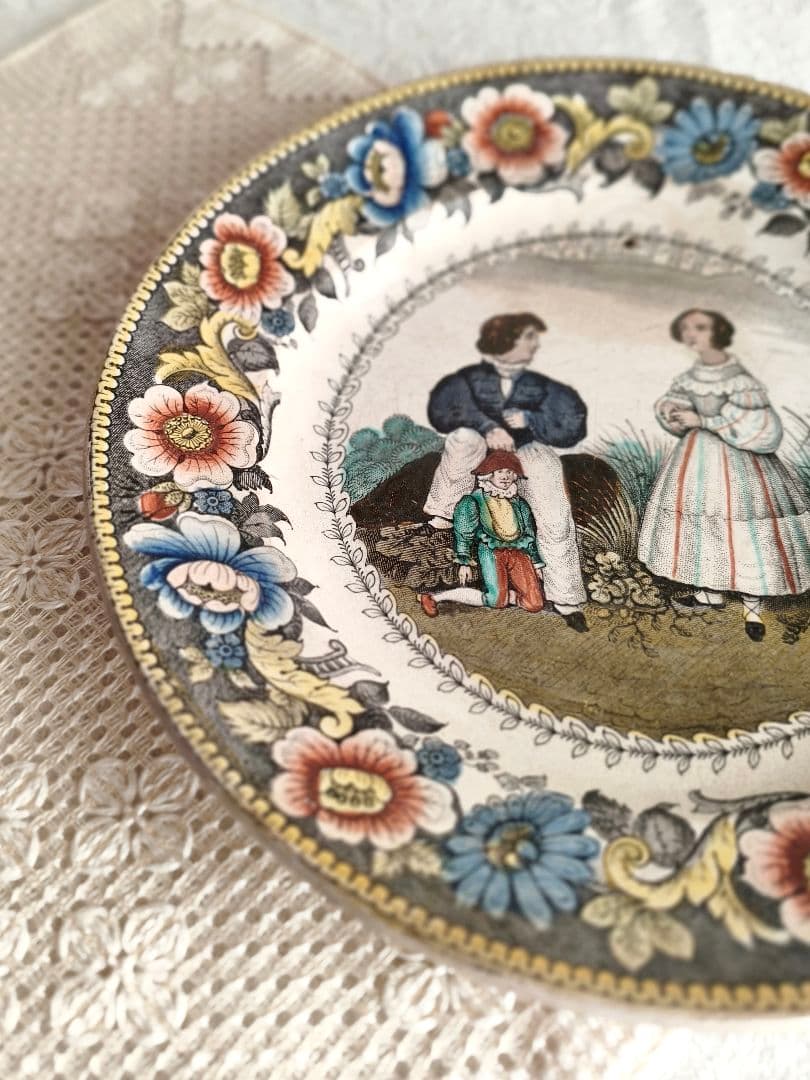 【プップさま】antique ❀ 美しい転写の アンティーク プレート