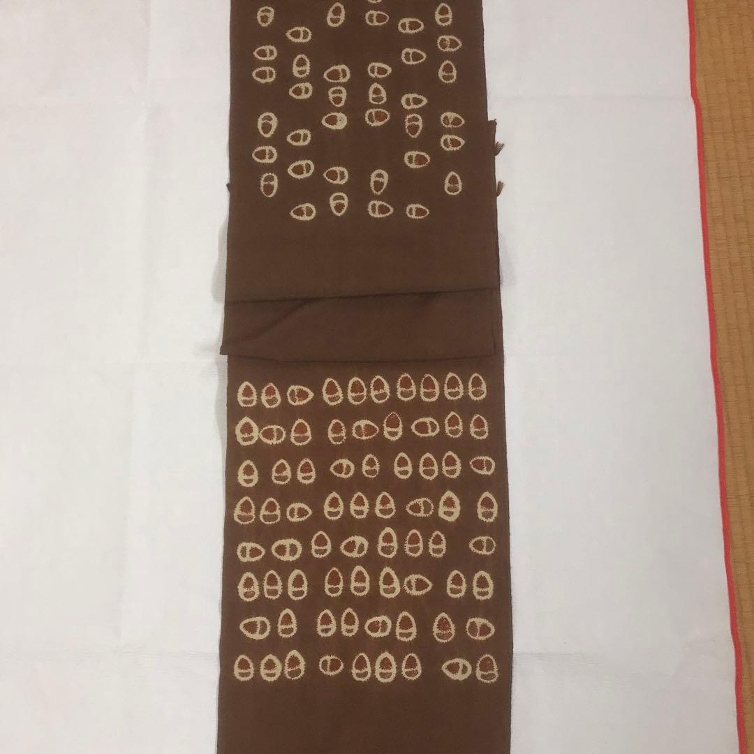 生紬絞り九寸名古屋帯