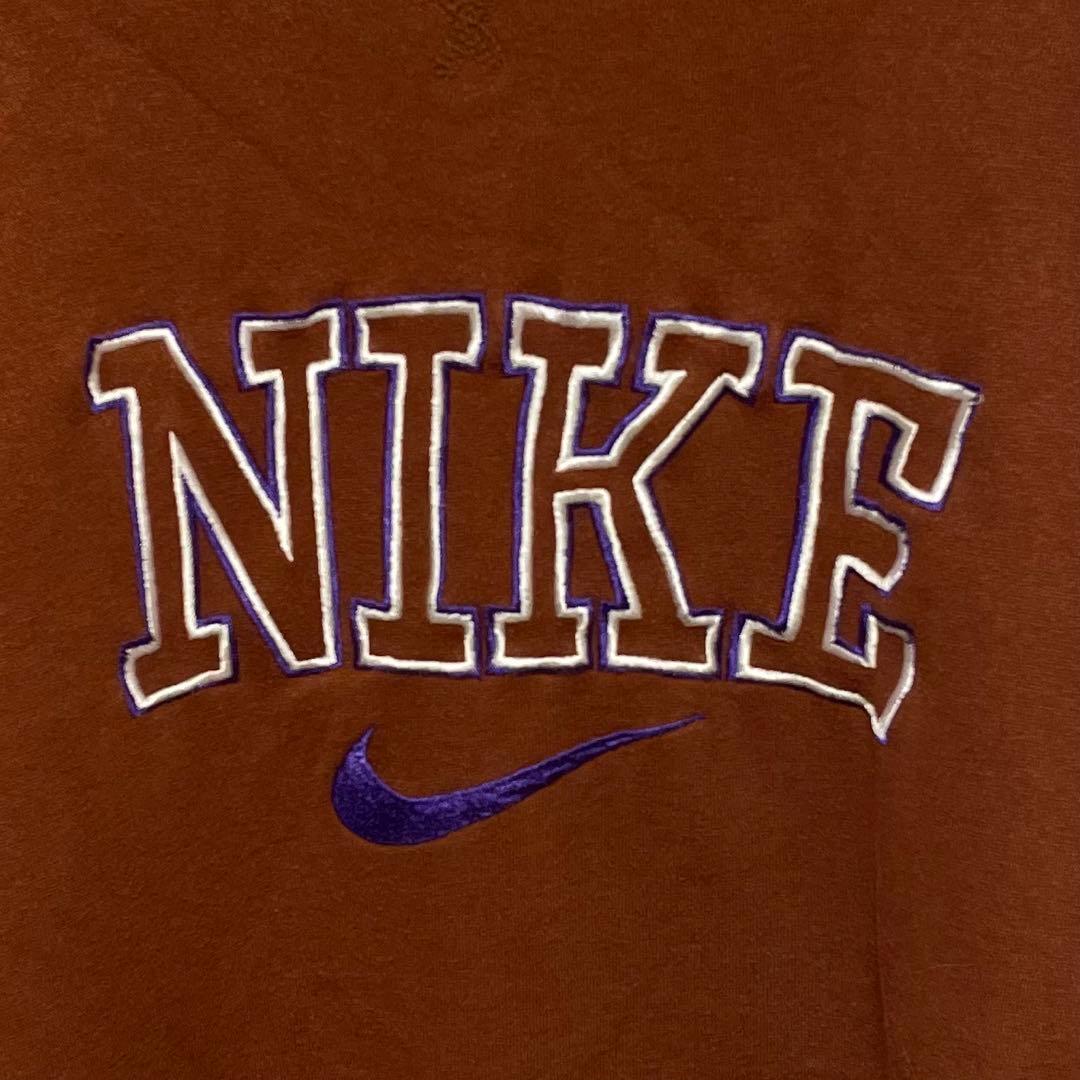 938【人気XLサイズ】ナイキ♤刺繍ビッグロゴ　90s銀タグ　スウェット入手困難