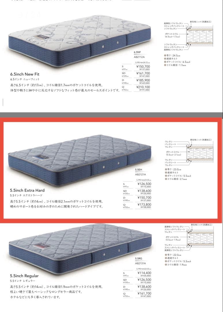 【直引渡し可】シモンズ　セミダブルマットレス