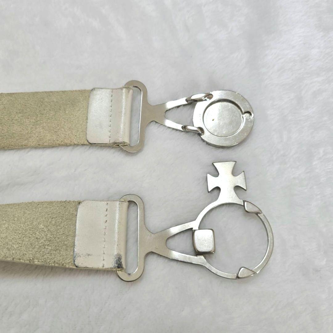 希少✨️ヴィヴィアンウエストウッド　ベルト　ビッグオーブ　レザー　ホワイト