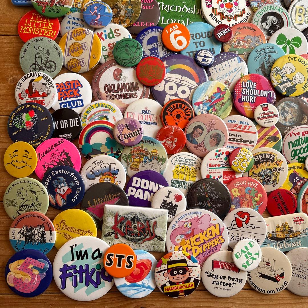 ピ*ピ様 ヴィンテージ缶バッジ200個OVER ／アメリカ・イギリス／Vinta