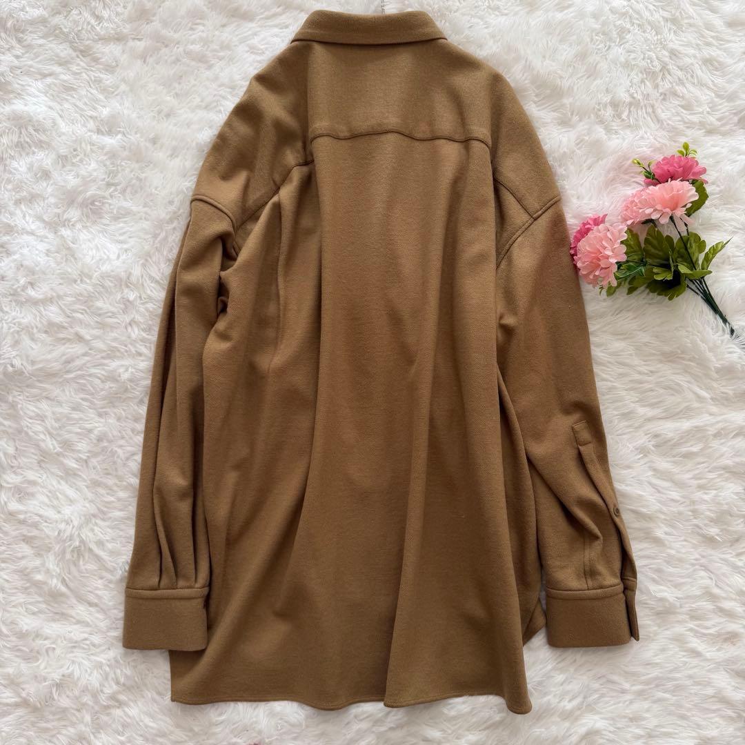 【美品】Chaos ツイルジャージーオーバーサイズシャツ　ブラック ウール