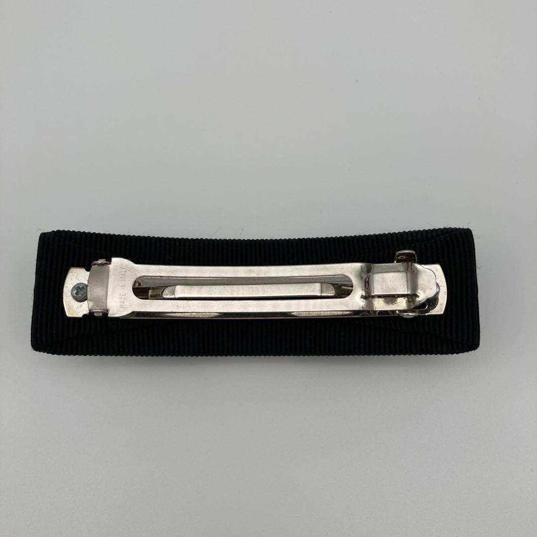 サルヴァトーレフェラガモ　ヴァラリボン　バレッタ　ビジュー　ブラック　シルバー