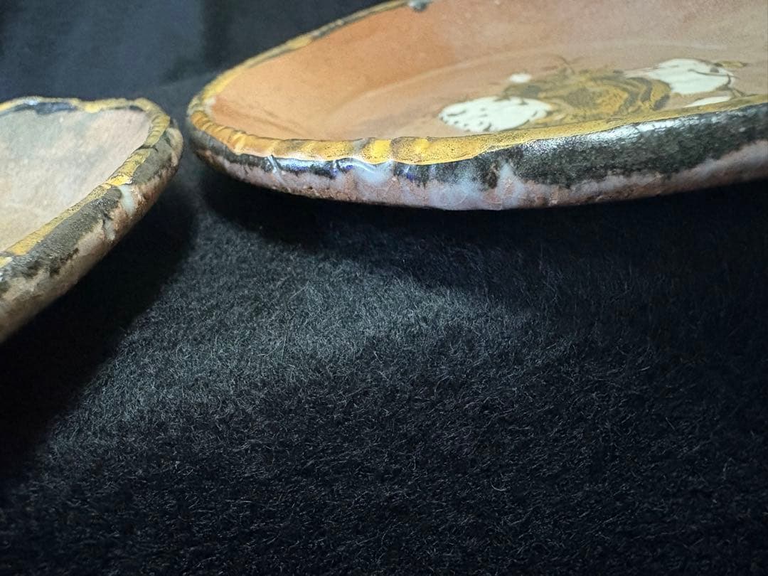 ❤️美品　村田陶苑(八塔亭ニ寧) 作家　手書き　小皿　童子　金彩　2セット