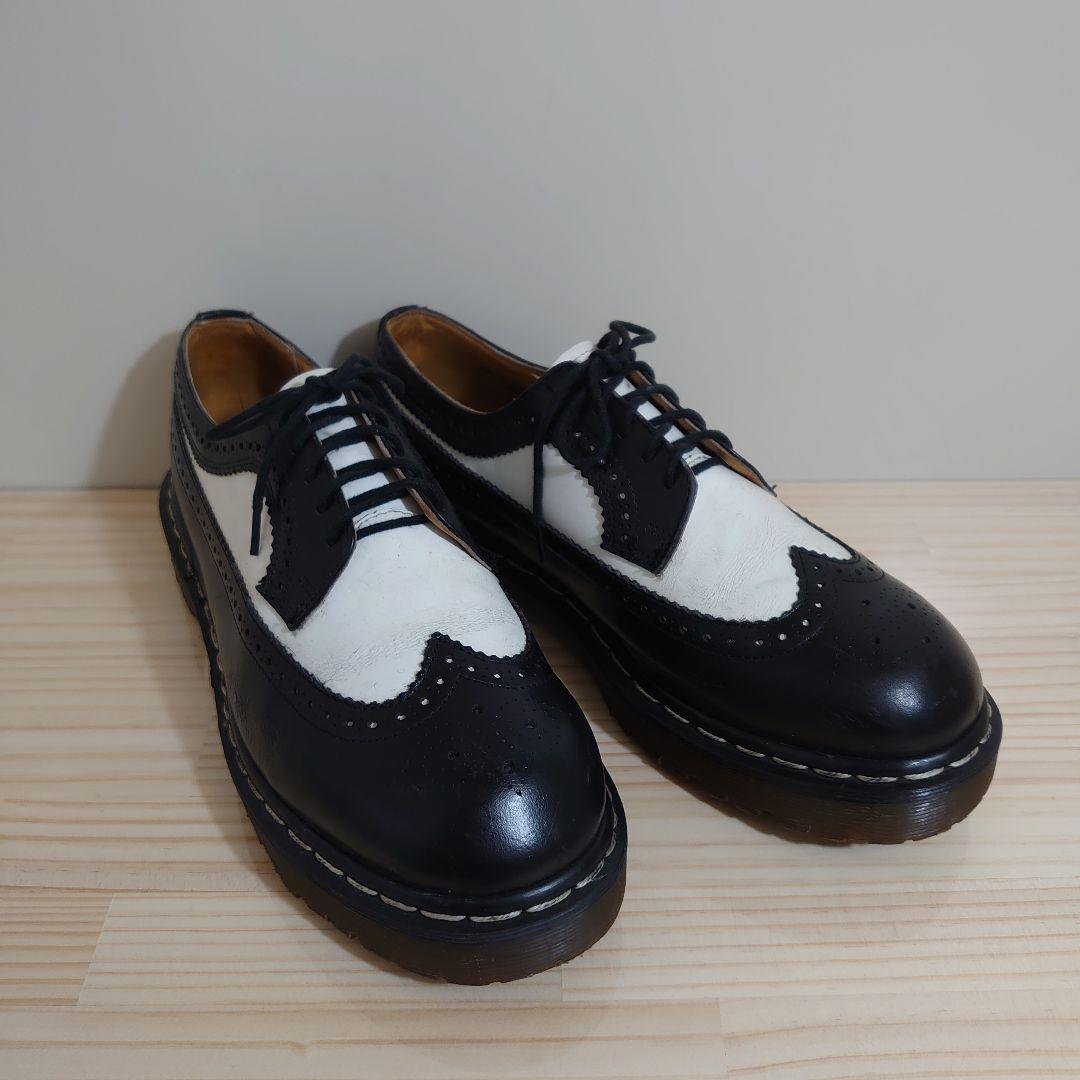 ★希少★美品★ドクターマーチン　ウイングチップ厚底　白黒　イギリス製　size９