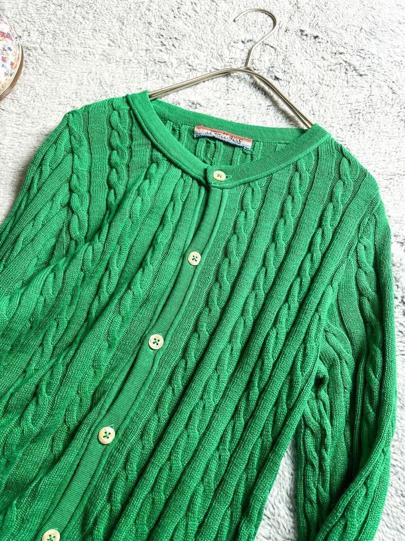 【umii908】45R コットン100% ケーブルニットカーディガン 2