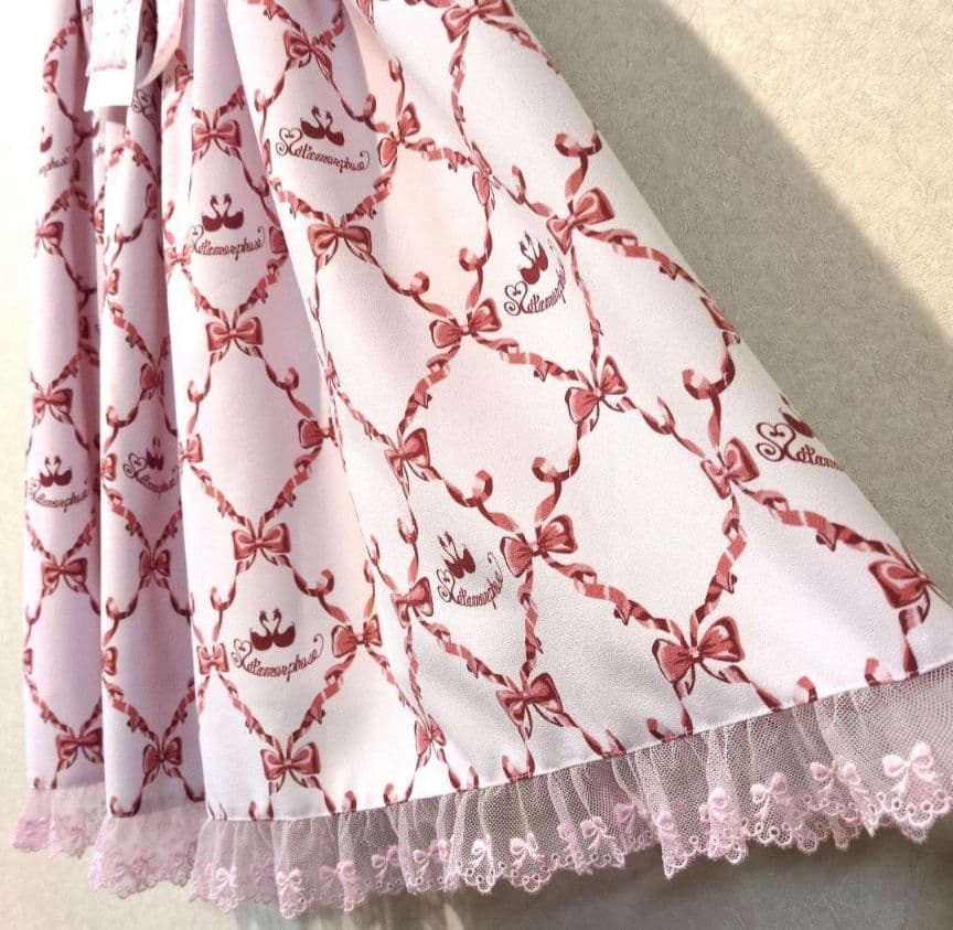 morphose　Dressy Ribbon ジャンパースカート　ピンク