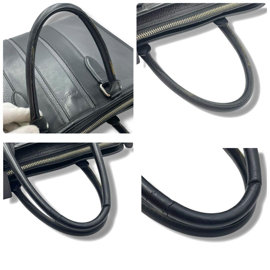 極美品✨COACH ブリーフケース ビジネスバッグ A4 レザー　バイカラー 黒