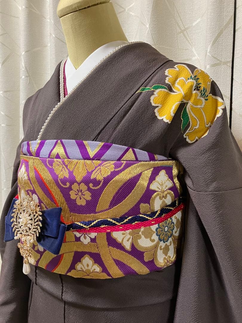 大特価SALE中★振袖フルセット【9点】★成人式★蝶々柄★モダン★正絹